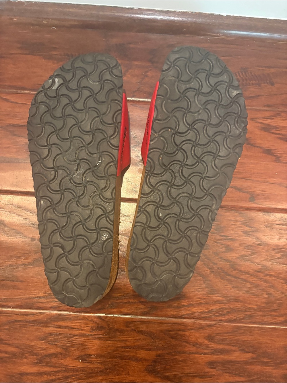 Red Single-Buckle Slide Sandals - Picture 3 of 3